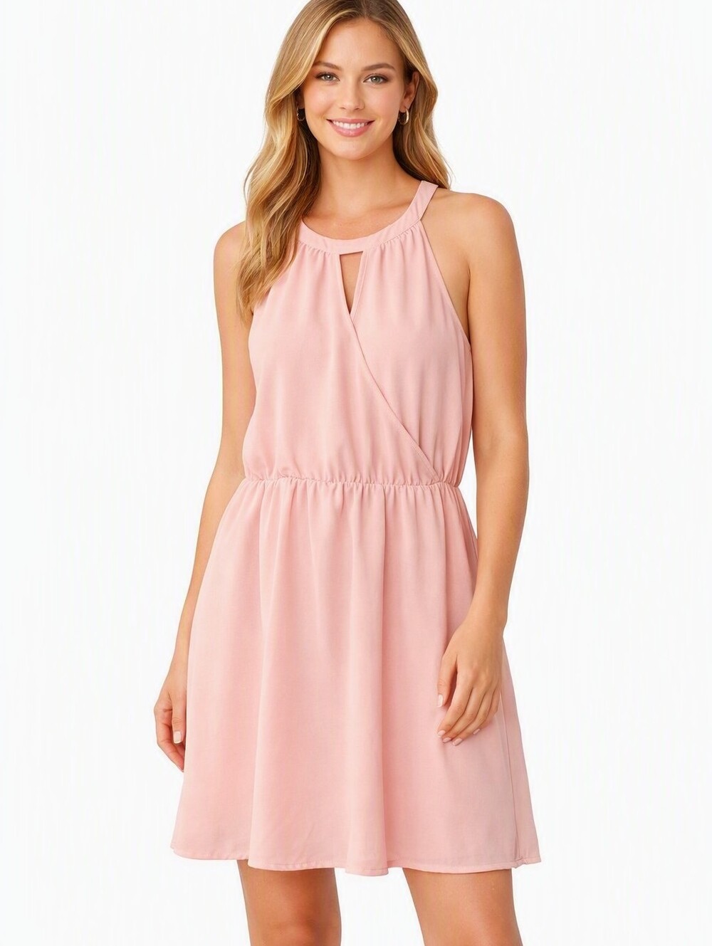 Rare G by Guess petal pink barbiecore, fairycore keyhole dress. Size XL. EUC